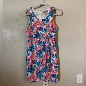 Blue and pink mini dress